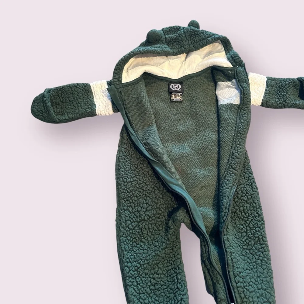 Baby NHL Officially Licensed Minnesota Wild Hockey Fleece Footies W/Hood 6/9 Mon